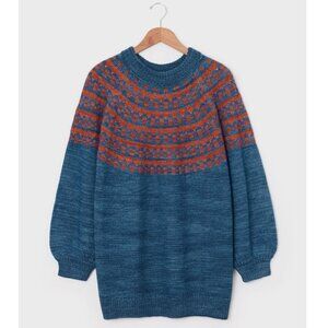 NWT Misha & Puff Oversized Fair Isle - blue smoke/cinnamon, M/L